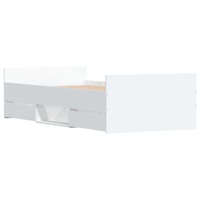 vidaXL Estructura de cama con cabecero piecero blanca 90x190 cm