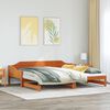 vidaXL Sof&aacute; cama nido madera maciza de pino marr&oacute;n cera 80x200 cm