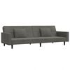vidaXL Sof&aacute; cama de 2 plazas con dos almohadas terciopelo gris oscuro