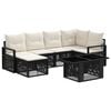 vidaXL Conjunto de sof&aacute;s de jard&iacute;n 7 uds. Negro y Blanco Crema