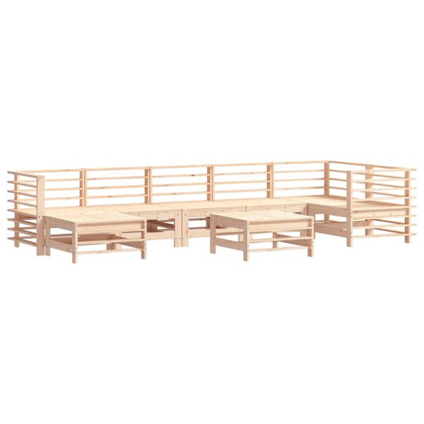 vidaXL Juego de muebles de jard&iacute;n 8 pzas y cojines madera maciza