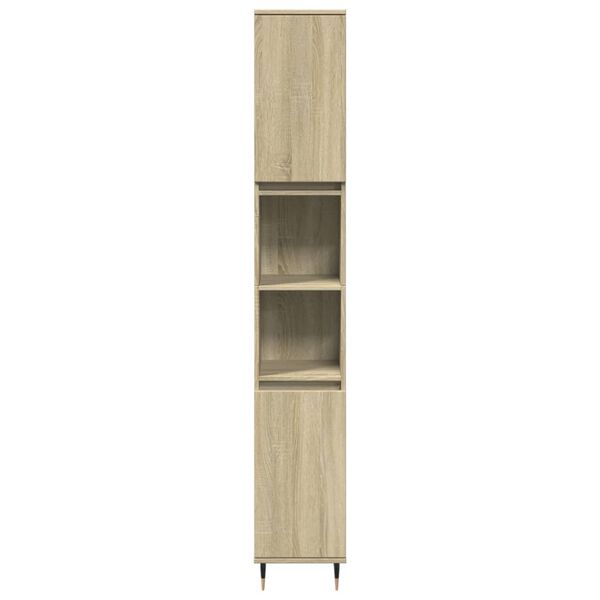 vidaXL Armario de ba&ntilde;o madera contrachapada roble Sonoma 30x30x190 cm