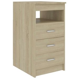 vidaXL Cajonera de madera contrachapada color roble Sonoma 40x50x76 cm