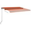 vidaXL Toldo de pie retr&aacute;ctil manual naranja y marr&oacute;n 450x300 cm
