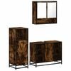 vidaXL Set de muebles ba&ntilde;o 3 pzas madera contrachapada roble ahumado