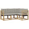 vidaXL Conjunto de sof&aacute;s de exterior 4 uds. Blanco y Gris Claro