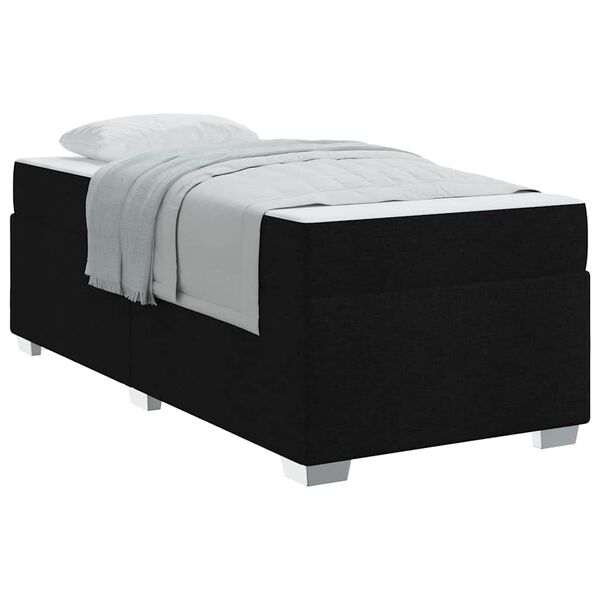 vidaXL Estructura de cama con colchón Negro 90 x 190 cm tela