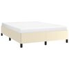vidaXL Estructura de cama sin colch&oacute;n cuero sint&eacute;tico crema 140x190 cm