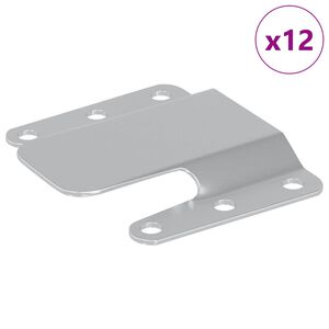vidaXL Soporte de Montaje Flush 12 pcs Plateado 75 x 66 mm Acero