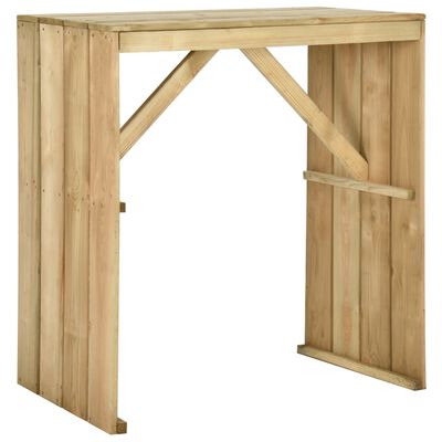 vidaXL Mesa de bar de madera de pino impregnada 100x60x110 cm