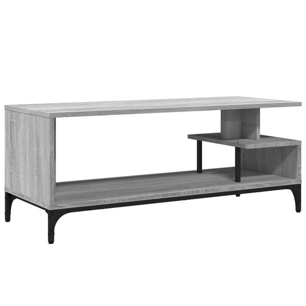 vidaXL Mueble de TV madera de ingenier&iacute;a y acero roble 102x40x41 cm
