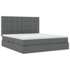 vidaXL Cama con almacenamiento y LED con LED Gris oscuro 160 x 200 cm