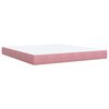 vidaXL Cama box spring con colch&oacute;n terciopelo rosa 180x200 cm