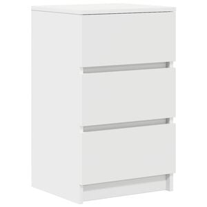 vidaXL Mesilla de noche con 3 cajones blanca 39x35x65 cm