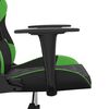 vidaXL Silla gaming cuero sintético negro y verde
