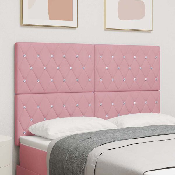 vidaXL Cabecero con cabecera Rosa 144 cm Cuero sint&eacute;tico