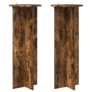 vidaXL Soporte de plantas 2 uds. Roble Ahumado &Oslash;40 x 100 cm