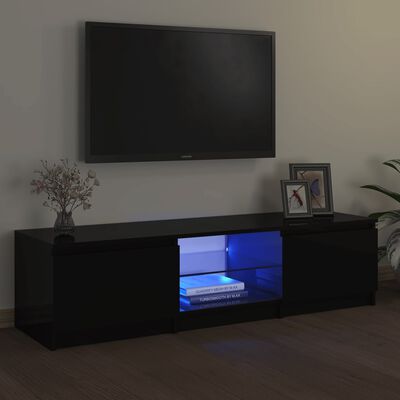 vidaXL Mueble para TV con luces LED negro 140x40x35,5 cm