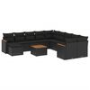 vidaXL Set de sof&aacute;s de jard&iacute;n 12 piezas cojines rat&aacute;n sint&eacute;tico negro