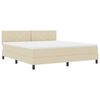 vidaXL Cama tipo Box Spring con colch&oacute;n Crema 180 x 200 cm tela