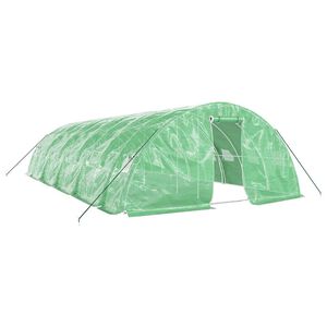 vidaXL Invernadero con estructura de acero verde 50 m&sup2; 10x5x2,3 m