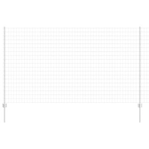 vidaXL Valla con Poste Plateado