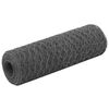vidaXL Alambrada de gallinero acero revestimiento PVC gris 25x0,5 m