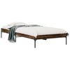 vidaXL Estructura cama madera ingenier&iacute;a metal roble humo 100x200 cm