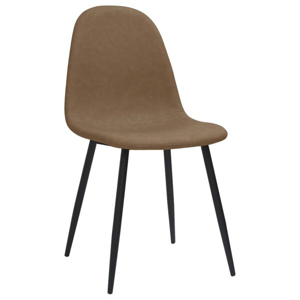 vidaXL Sillas comedor 4 uds cuero sint&eacute;tico marr&oacute;n oscuro 45x53,5x83cm