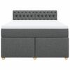 vidaXL Cama box spring con colchón tela gris oscuro 160x200 cm