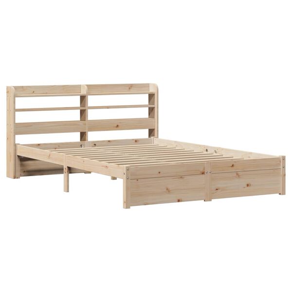 vidaXL Estructura de cama con cabecero madera maciza pino 140x200 cm