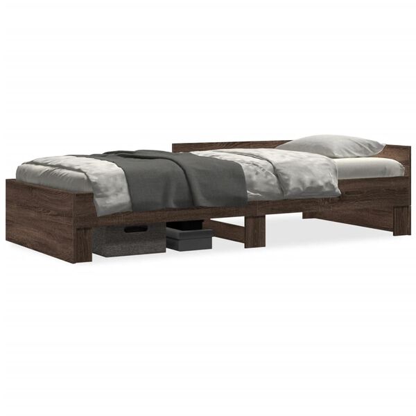 vidaXL Estructura de cama sin colchón madera marrón roble 90x190 cm