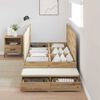 vidaXL Cama con almacenamiento Roble artisan 236.5 x 90 x 31.5 cm