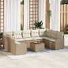 vidaXL Conjunto de sof&aacute; de jard&iacute;n 10 pcs Beige y blanco