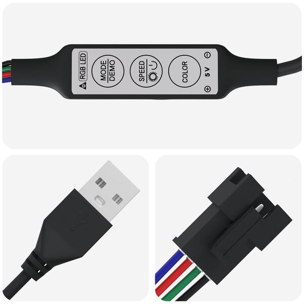 vidaXL Tira LED 2 pcs Negro y 1745 mm Cobre y pl&aacute;stico