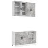 vidaXL Unidad de cocina LUCCA 4 pcs Gris Hormig&oacute;n Madera de ingenier&iacute;a