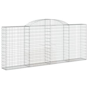 vidaXL Cesta gaviones forma arco hierro galvanizado 300x30x120/140 cm