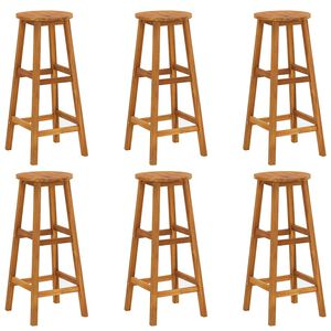 vidaXL Taburetes de cocina 6 unidades madera maciza de acacia