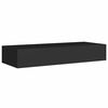 vidaXL Estantes de pared con caj&oacute;n 2 uds MDF negro 60x23,5x10 cm