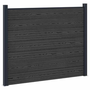 vidaXL Panel de valla WPC y Aluminio Negro