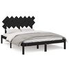 vidaXL Estructura de cama de madera maciza negra 140x200 cm
