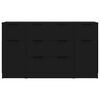 vidaXL Set de aparador de 3 piezas de madera contrachapada negro