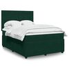 vidaXL Cama box spring con colch&oacute;n terciopelo verde oscuro 160x200 cm