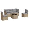 vidaXL Juego de sof&aacute;s jard&iacute;n con cojines 6 pzas rat&aacute;n sint&eacute;tico beige
