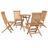 vidaXL Conjunto de Jard&iacute;n 5 uds. Marr&oacute;n Madera de teca maciza