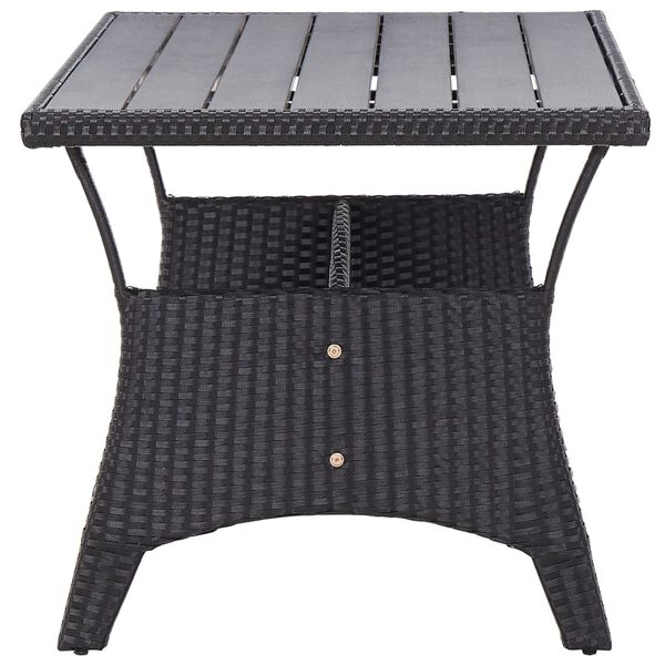 vidaXL Mesa de jardín ratán sintético negro 120x70x66 cm