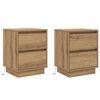 vidaXL Armario de Noche 2 pcs Roble artesanal 39 x 34,5 x 50 cm