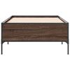 vidaXL Estructura cama madera ingenier&iacute;a metal roble marr&oacute;n 90x200 cm