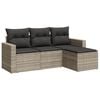 vidaXL Set de sof&aacute;s de jard&iacute;n 4 pzas y cojines rat&aacute;n sint&eacute;tico gris