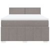vidaXL Cama box spring con colch&oacute;n tela gris taupe 140x190 cm
